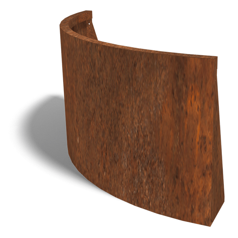 Corten steel retaining wall outside curve 100 x 100 cm (height 60 cm)