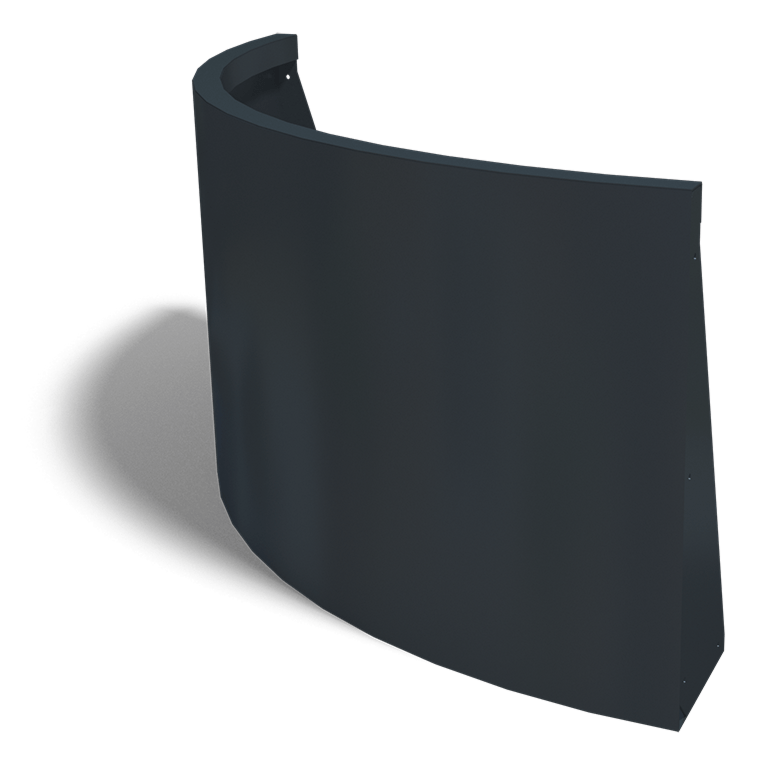 Powder coated steel retaining wall outside curve 100 x 100 cm (height 60 cm)
