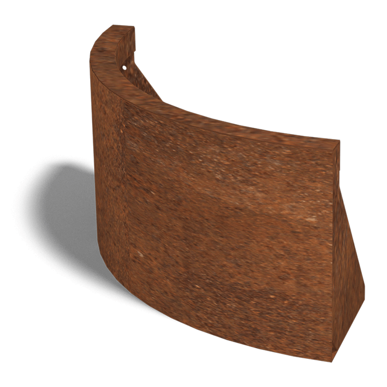 Corten steel retaining wall outside curve 50 x 50 cm (height 30 cm)