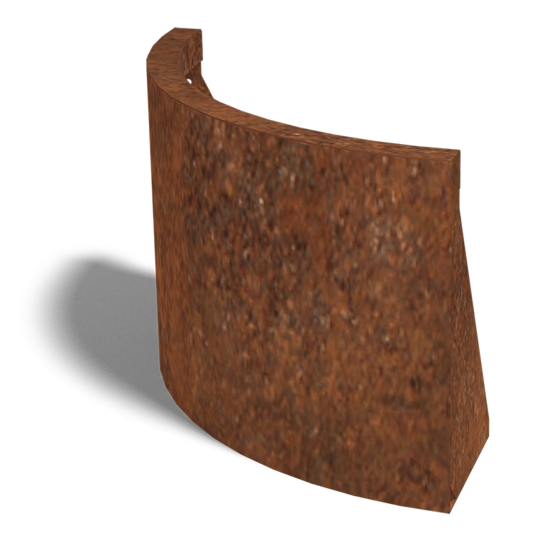 Corten steel retaining wall outside curve 50 x 50 cm (height 40 cm)