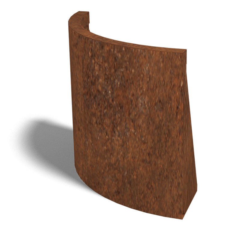 Corten steel retaining wall outside curve 50 x 50 cm (height 50 cm)