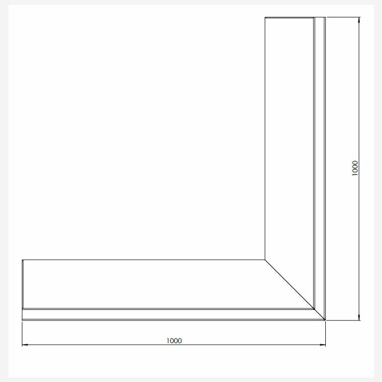 Corten steel retaining wall outside corner 100 x 100 cm (height 50 cm)