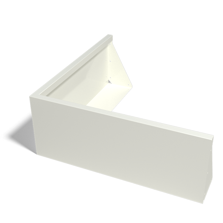 Powder coated steel retaining wall outside corner 100 x 100 cm (height 40 cm)