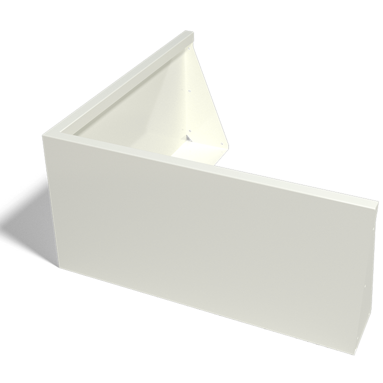 Powder coated steel retaining wall outside corner 100 x 100 cm (height 50 cm)