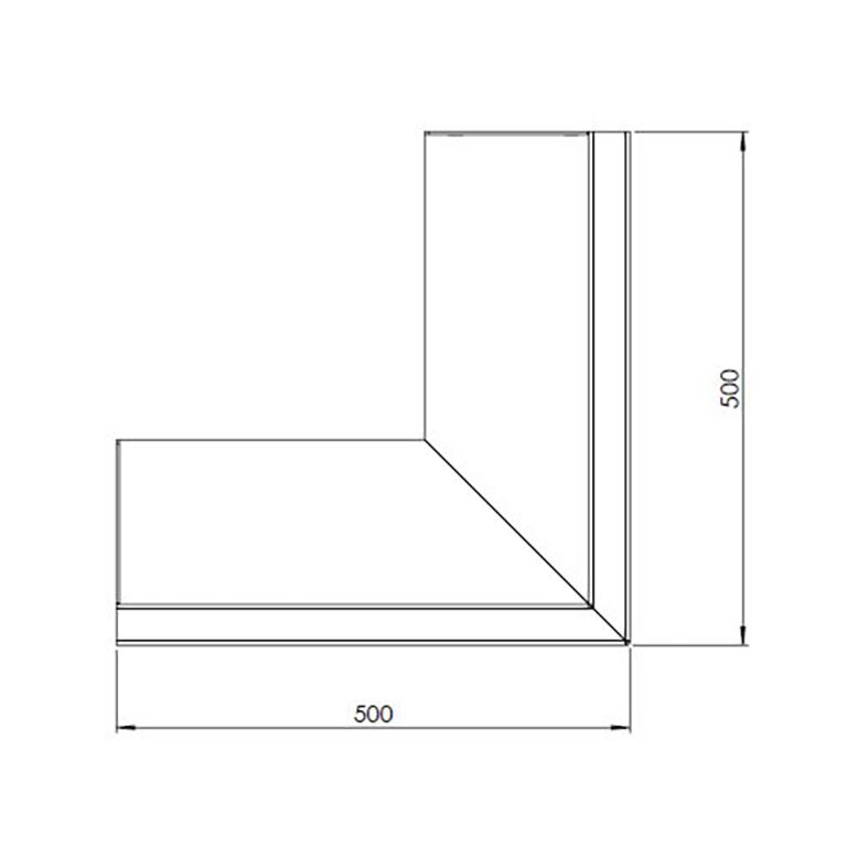 Corten steel retaining wall outside corner 50 x 50 cm (height 30 cm)