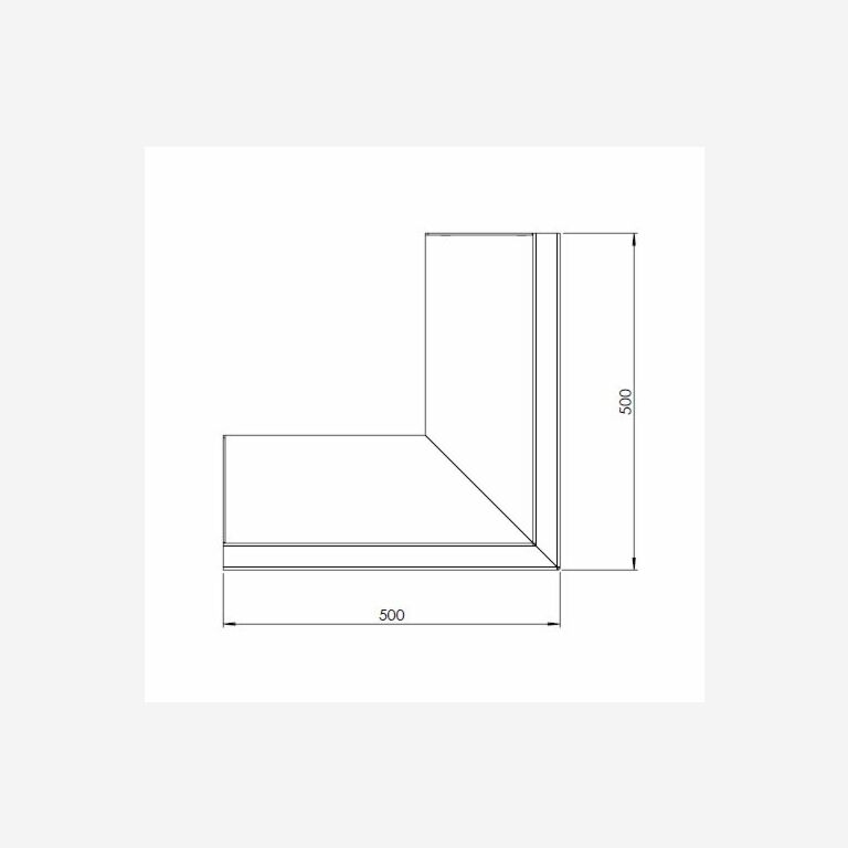 Powder coated steel retaining wall outside corner 50 x 50 cm (height 30 cm)