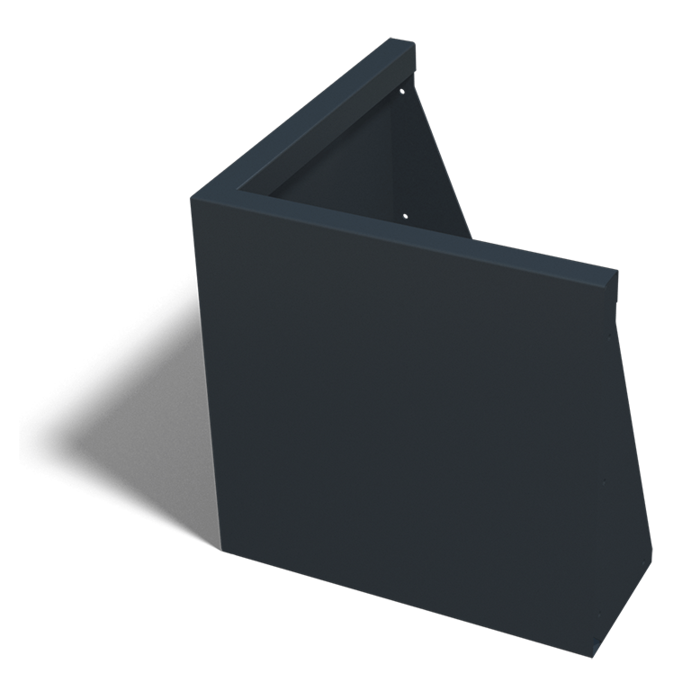 Powder coated steel retaining wall outside corner 50 x 50 cm (height 50 cm)