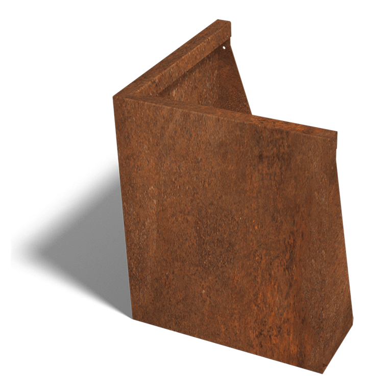 Corten steel retaining wall outside corner 50 x 50 cm (height 60 cm)