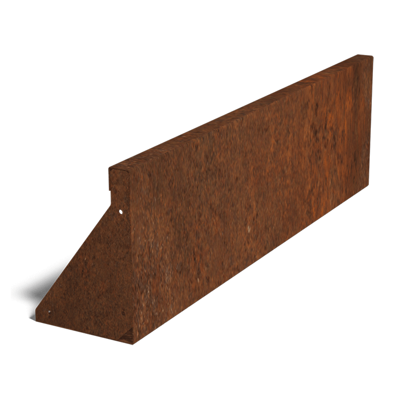 Corten steel retaining wall straight 100 cm (height 30 cm)
