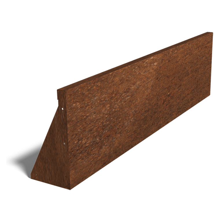 Corten steel retaining wall straight 150 cm (height 40 cm)
