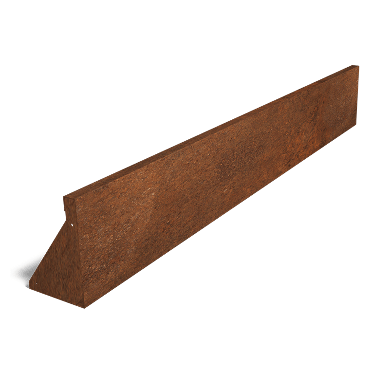 Corten steel retaining wall straight 200 cm (height 30 cm)