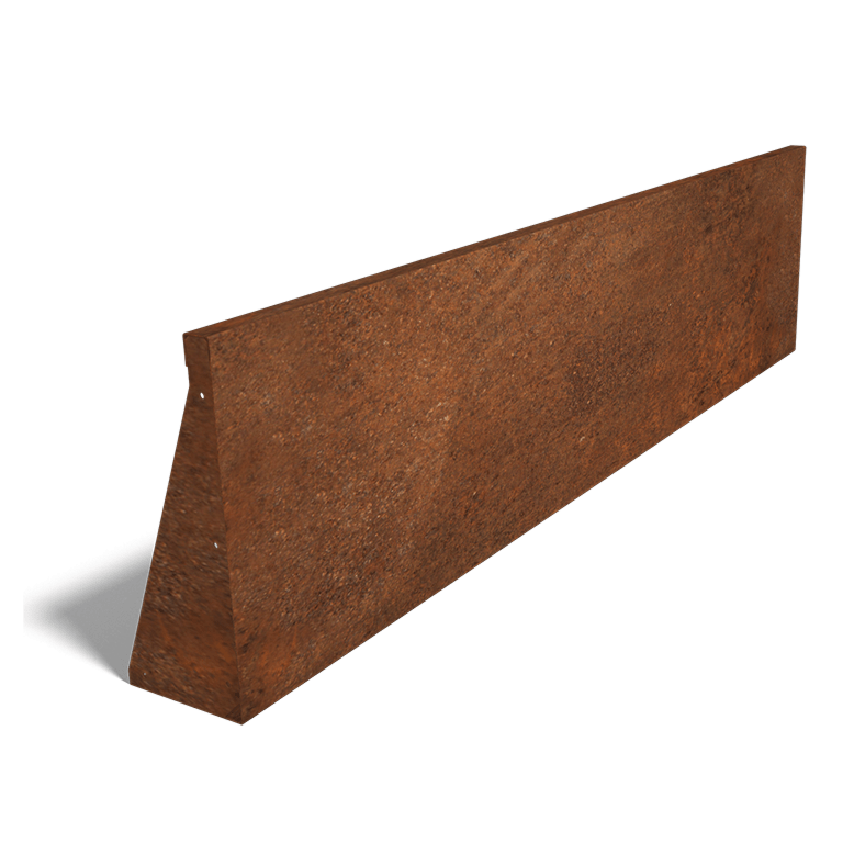 Corten steel retaining wall straight 200 cm (height 50 cm)