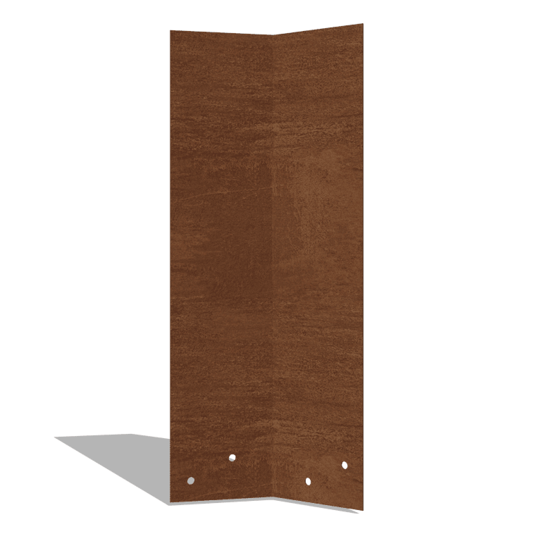 Corten steel coupling plate 45º high XL 34 - 37.5 cm