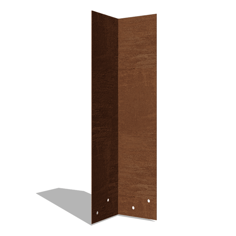 Corten steel coupling plate 90º high XL 34 - 37.5 cm