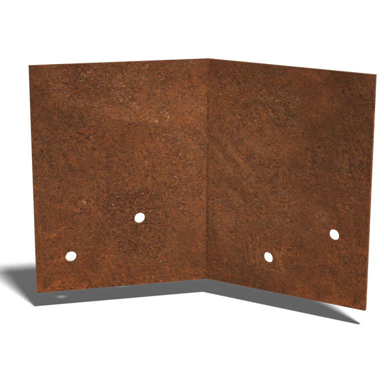 Corten steel coupling plate 45º medium 22 - 25 cm