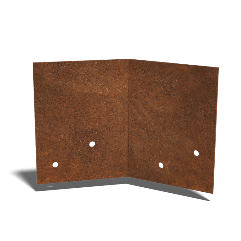 Corten steel coupling plate 45º layer 12 - 15 cm