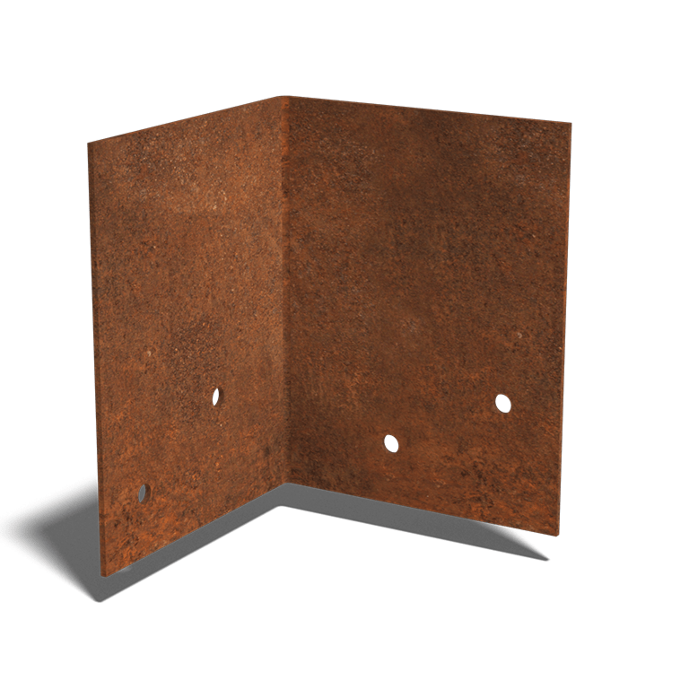 Corten steel coupling plate 90º medium 22 - 25 cm
