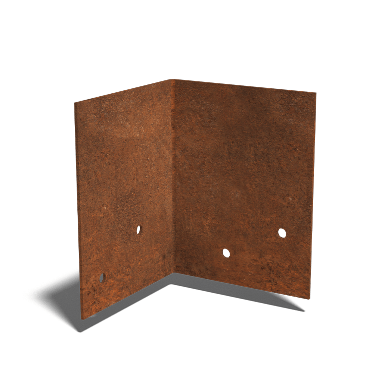 Corten steel coupling plate 90º layer 12 - 15 cm