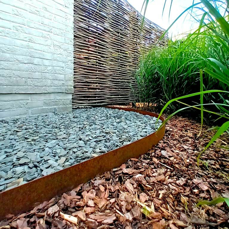 Corten steel border edge straight 15 cm (length 150 cm)