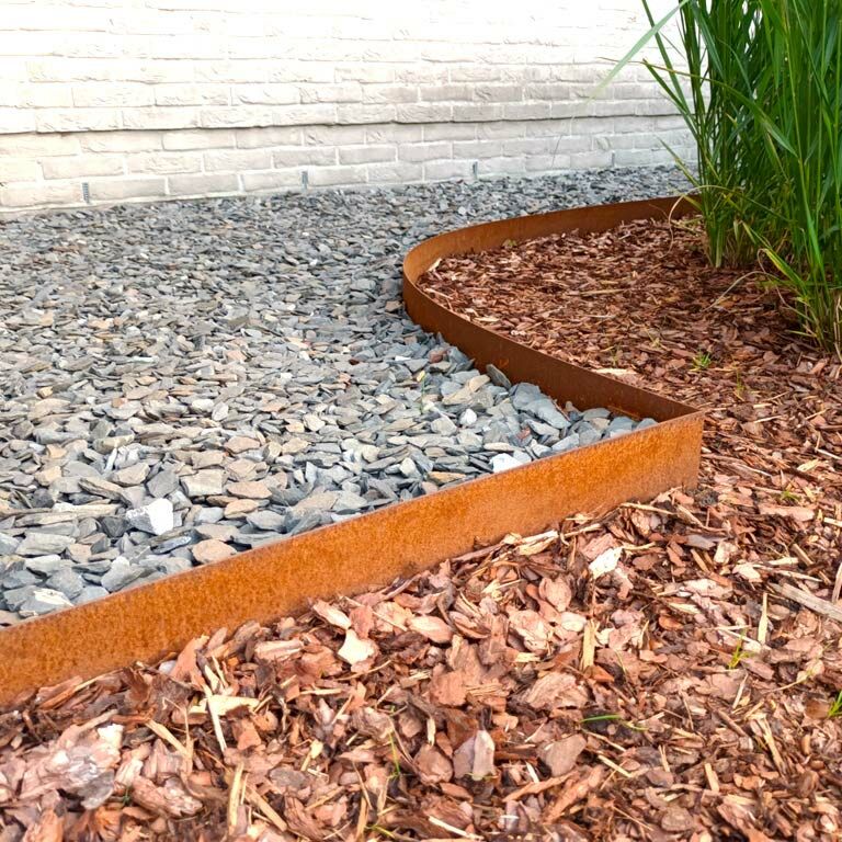 Corten steel border edge straight 15 cm complete set per 15 metres