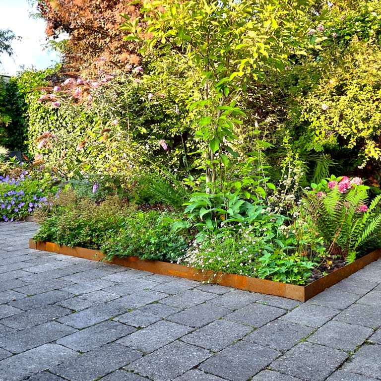 Corten steel border edge straight 15 cm (length 240 cm)