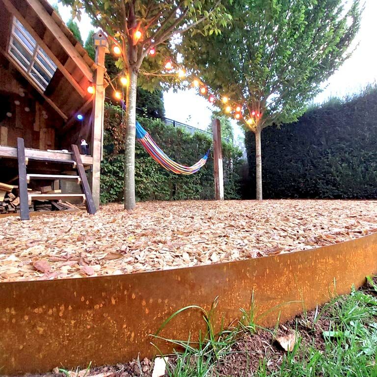 Corten steel border edge straight 25 cm (length 150 cm)