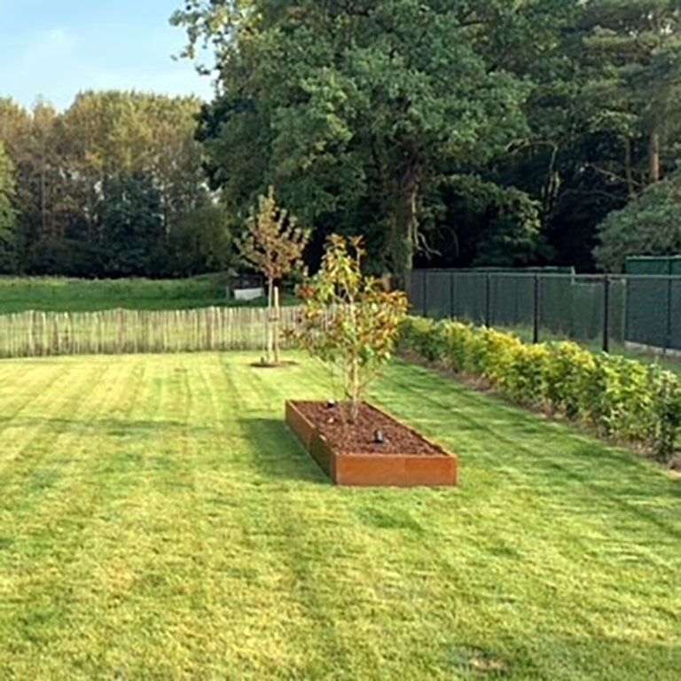 Corten steel retaining wall straight 150 cm (height 50 cm)