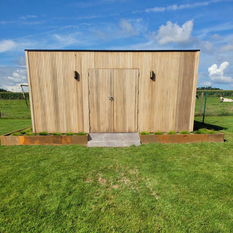 Corten steel retaining wall straight 100 cm (height 30 cm)