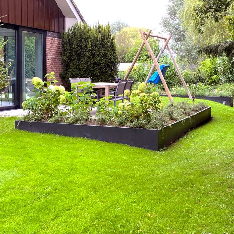 Powder coated steel retaining wall inside corner 50 x 50 cm (height 30 cm)