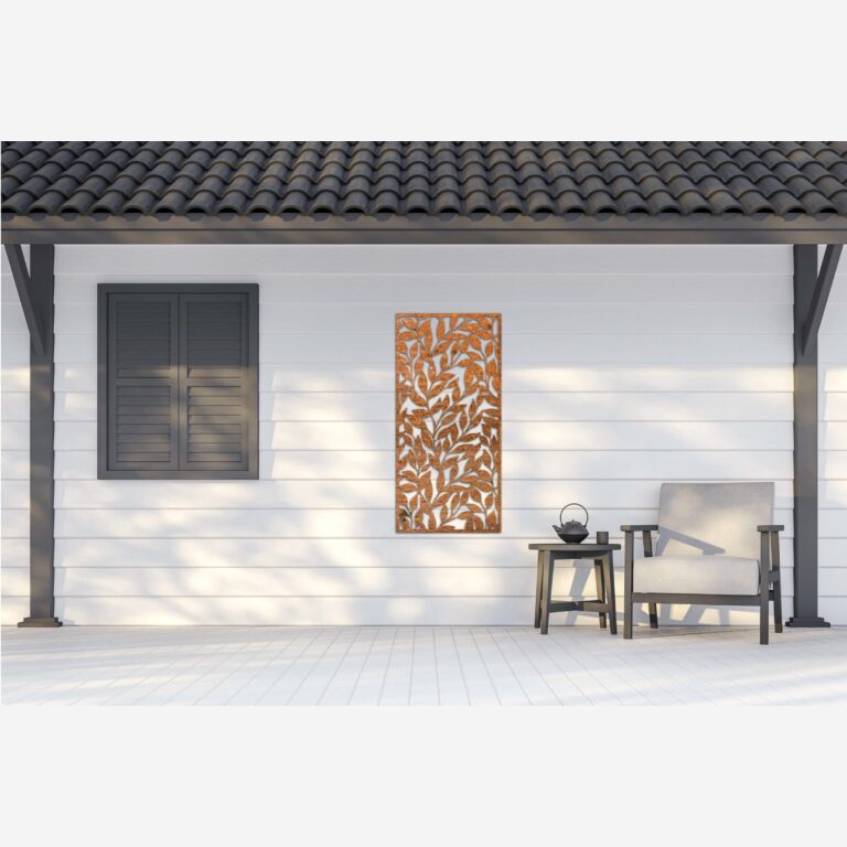 Corten steel wall decor Leaves