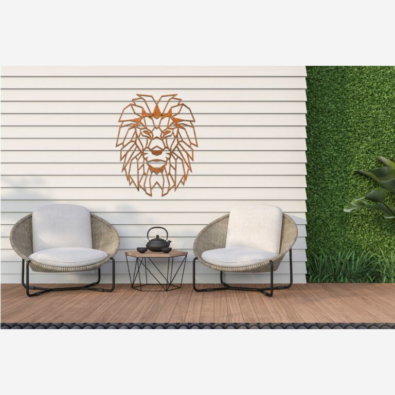 Corten steel wall decor Lion 1.0