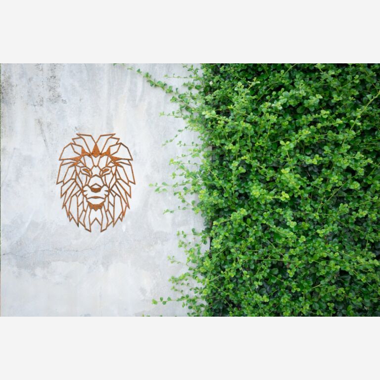Corten steel wall decor Lion 1.0
