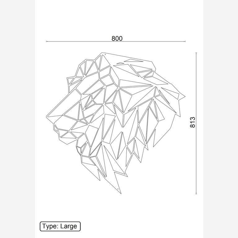 Metal wall decor Lion 2.0