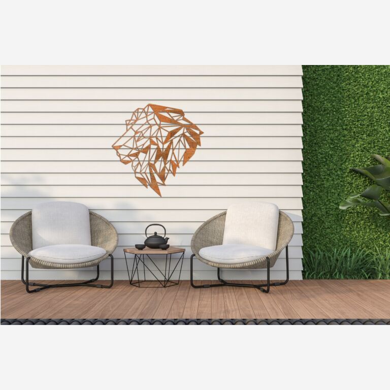Corten steel wall decor Lion 2.0