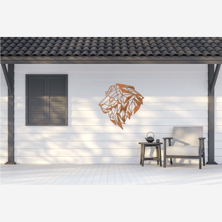 Corten steel wall decor Lion 2.0