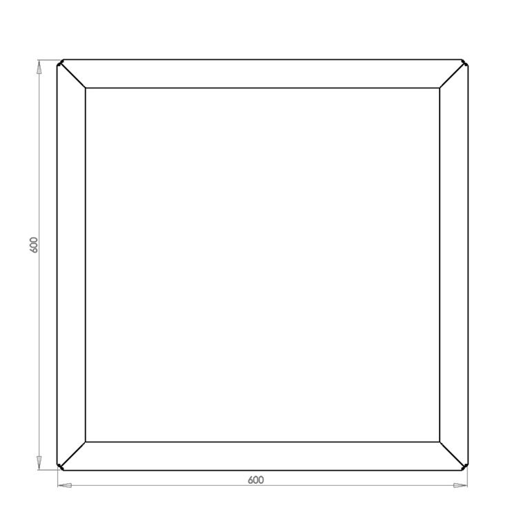 Powder coated steel planter Miami 60 x 60 cm