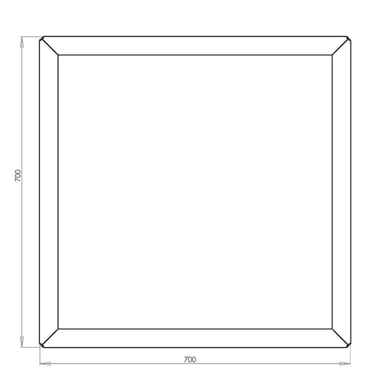 Powder coated steel planter Miami 70 x 70 cm