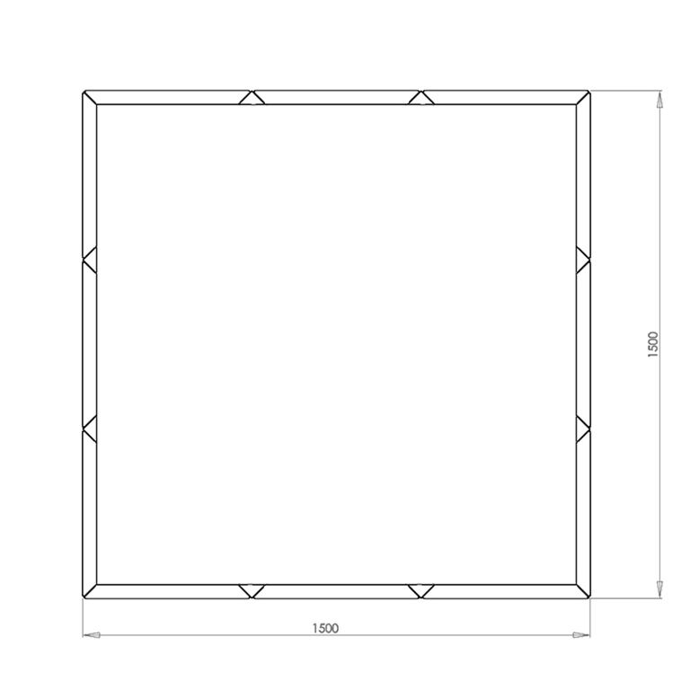 Powder coated steel planter Miami xxl 150 x 150 cm