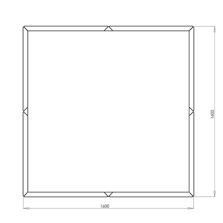 Powder coated steel planter Miami xxl 160 x 160 cm