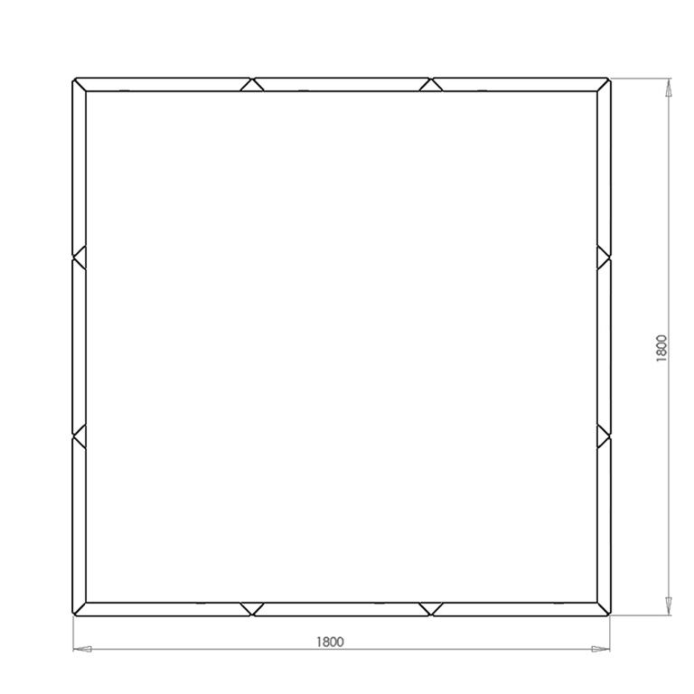 Powder coated steel planter Miami xxl 180 x 180 cm