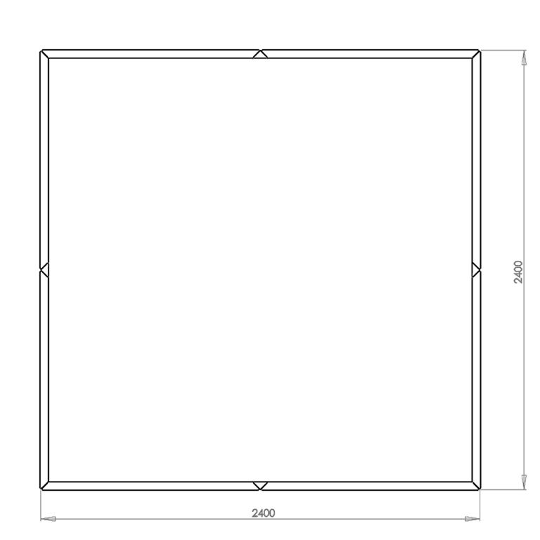 Powder coated steel planter Miami xxl 240 x 240 cm