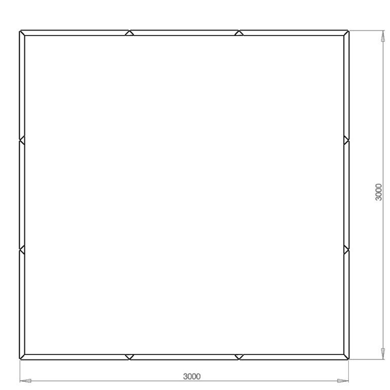 Powder coated steel planter Miami xxl 300 x 300 cm