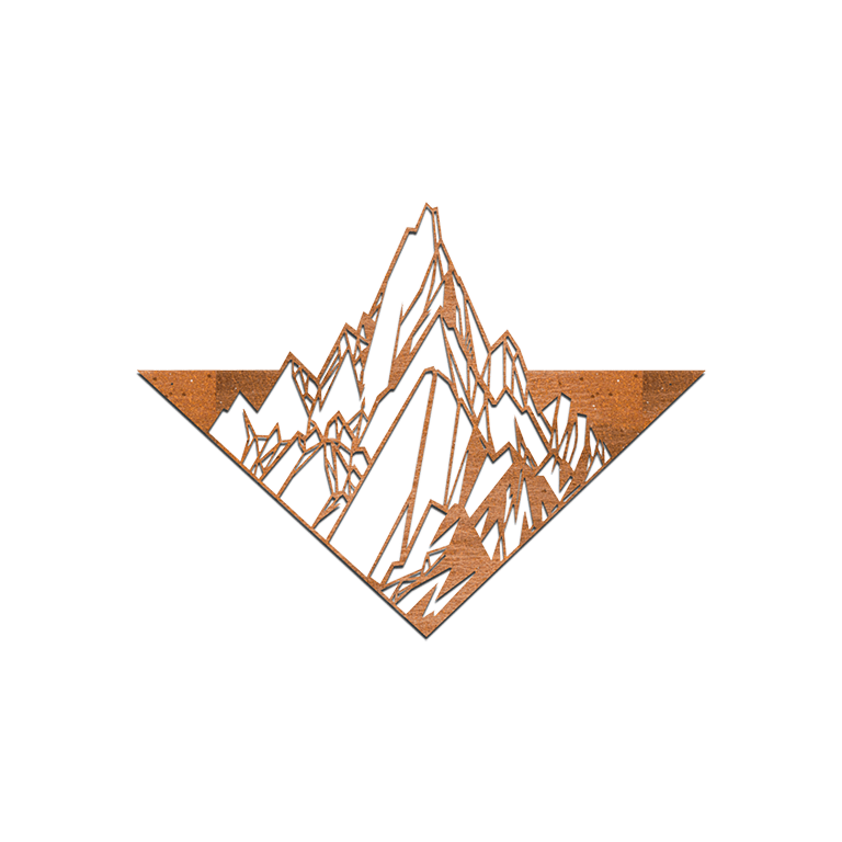 Corten steel wall decor Mountain