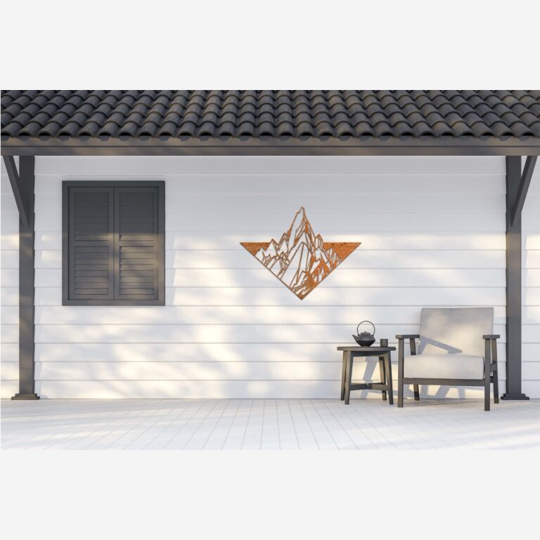 Corten steel wall decor Mountain