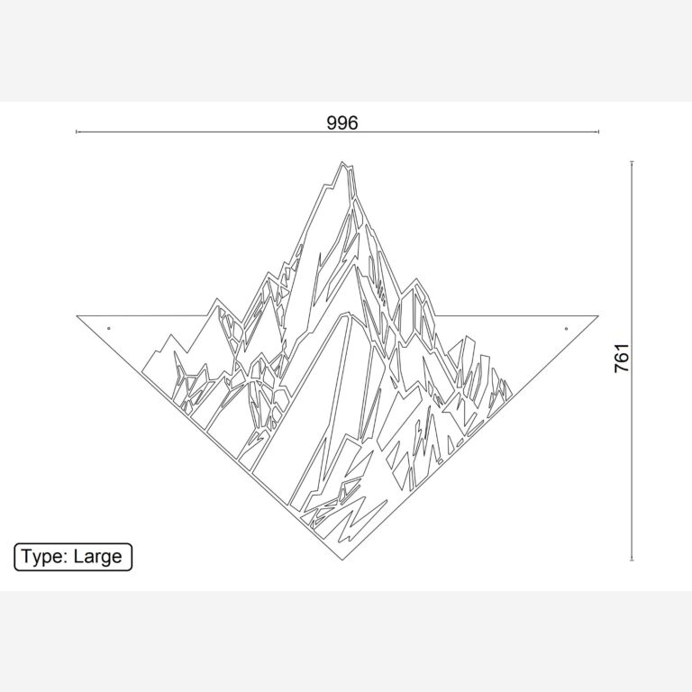 Corten steel wall decor Mountain