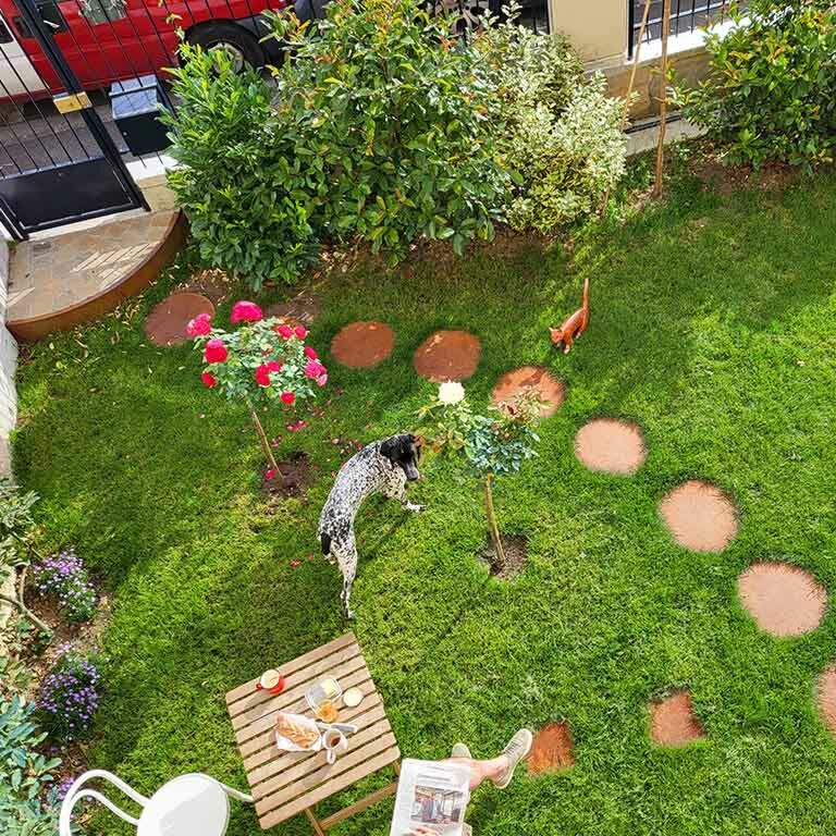 Corten steel stepping stone Round 75