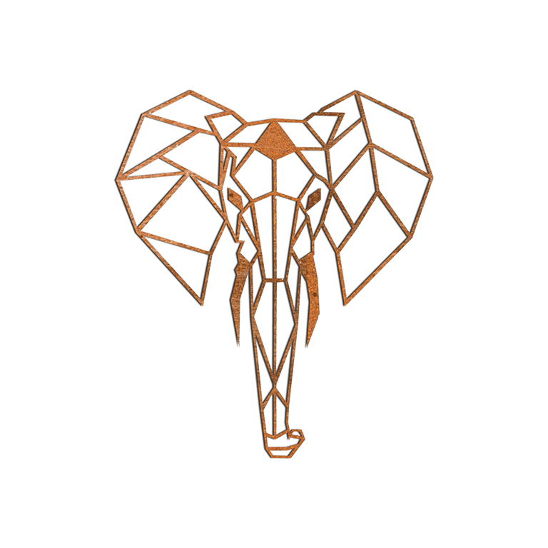 Corten steel wall decor Elephant 2.0