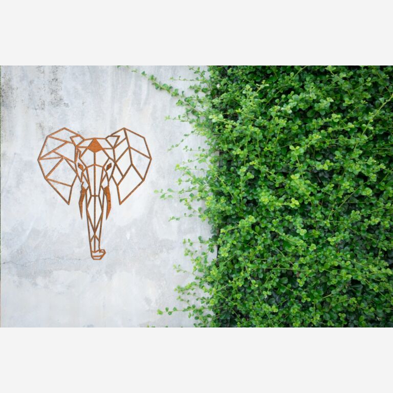 Corten steel wall decor Elephant 2.0