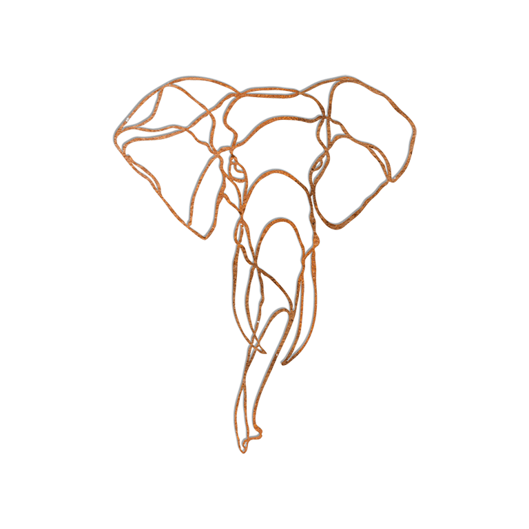 Corten steel wall decor Elephant 1.0