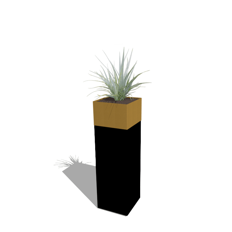 Planter set North Carolina black & gold 30 x 30 x 100 cm